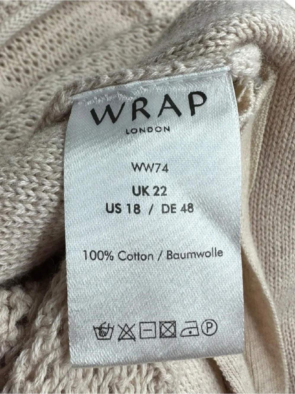 WRAP LONDON Cream 100% Cotton Sweater Size XL